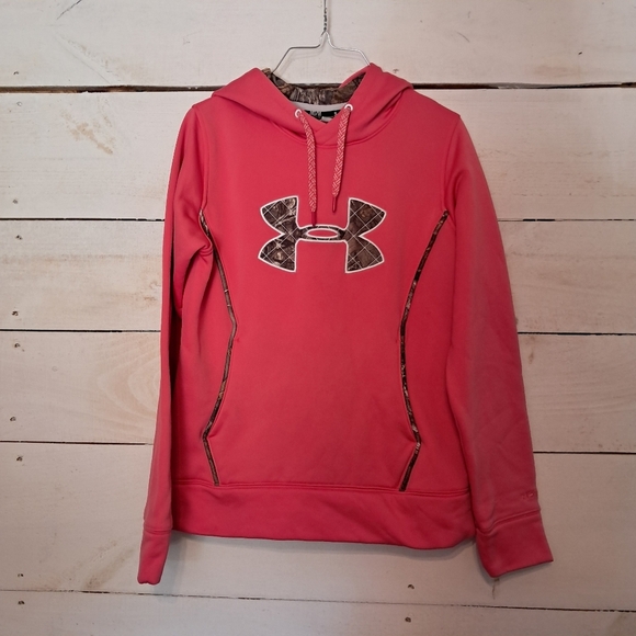 Under Armour Hoodie Women’s Size Medium Hot Pink Camouflage Outdoor - Picture 1 of 8